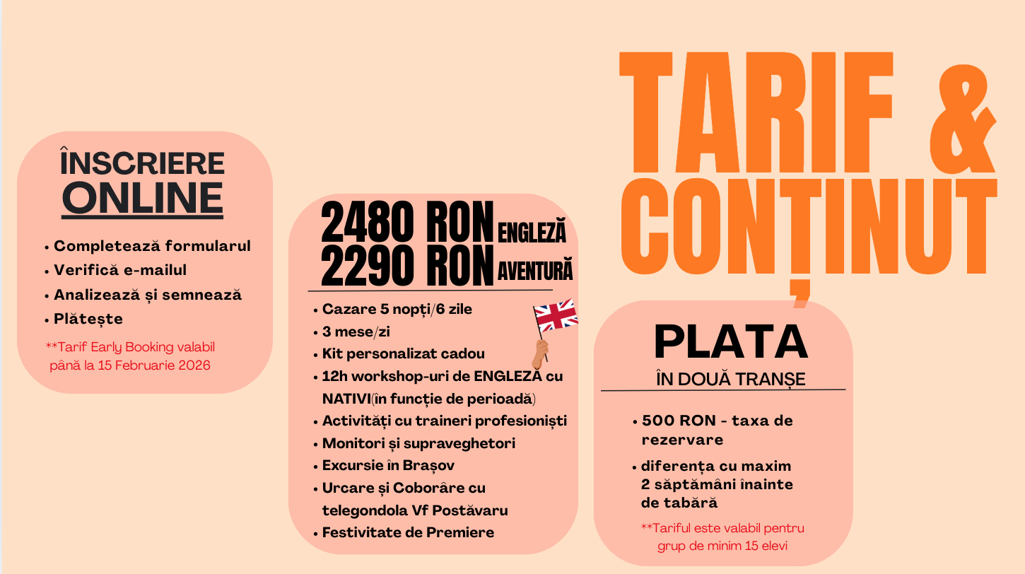 tarif pret tabara de vara